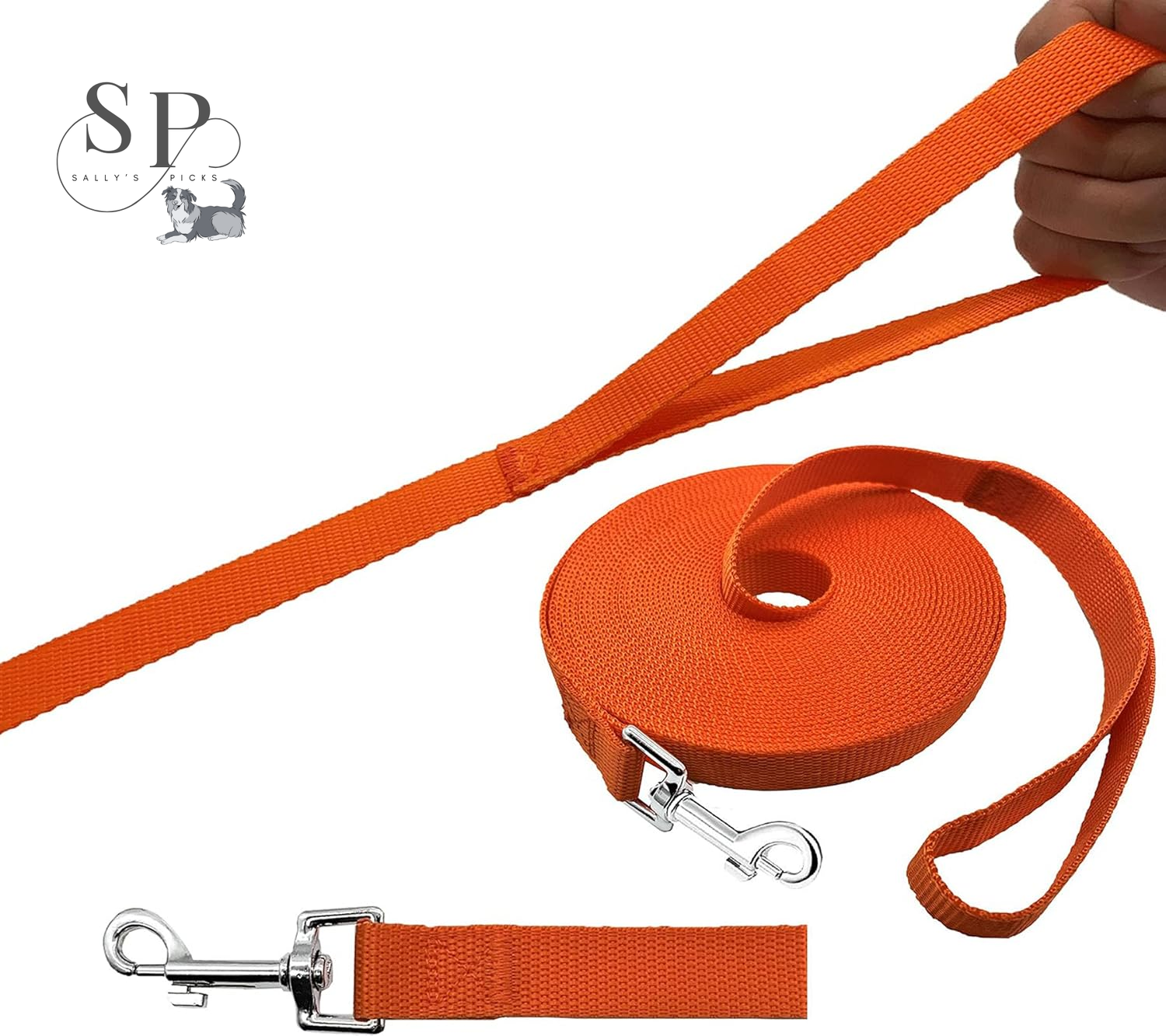 20FT Long Dog Training Leash – Heavy-Duty Nylon Recall Lead for Small & Medium Dogs – Obedience Leash for Backyard, Camping, Hiking, and Outdoor Play