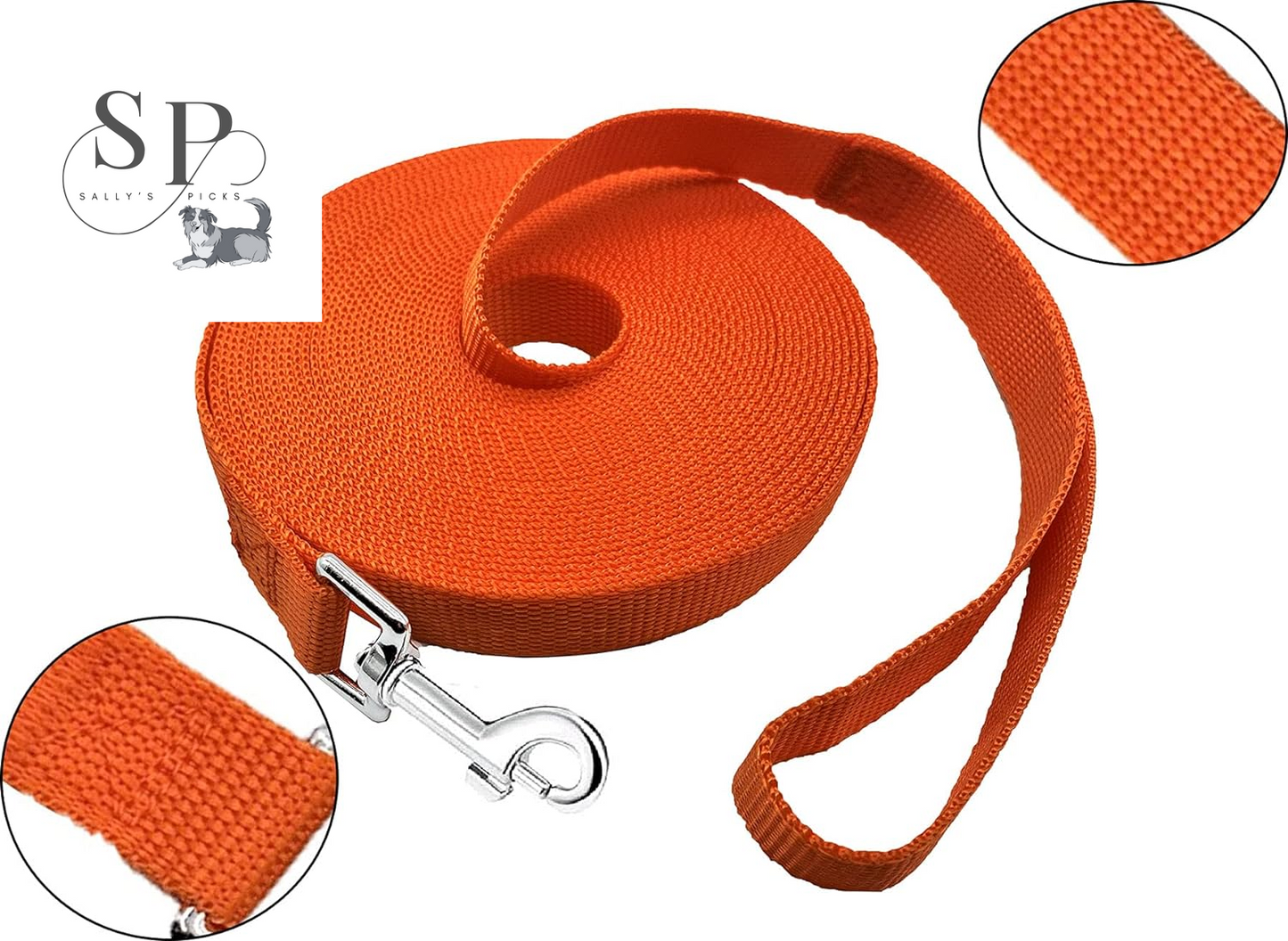20FT Long Dog Training Leash – Heavy-Duty Nylon Recall Lead for Small & Medium Dogs – Obedience Leash for Backyard, Camping, Hiking, and Outdoor Play