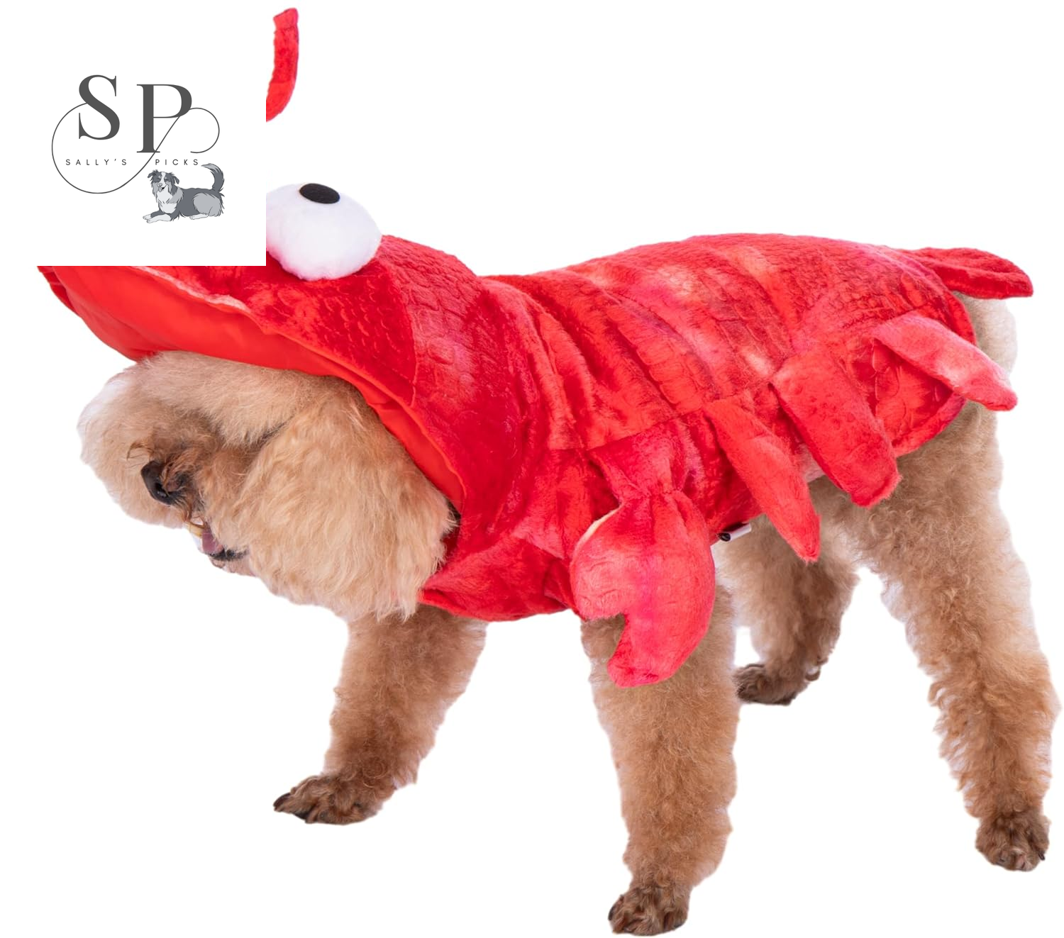 Dog Lobster Costume – Funny Pet Halloween & Christmas Cosplay Hoodie for Dogs & Cats, Soft Velvet Fleece, Easy Snap-On, Warm Winter Outfit