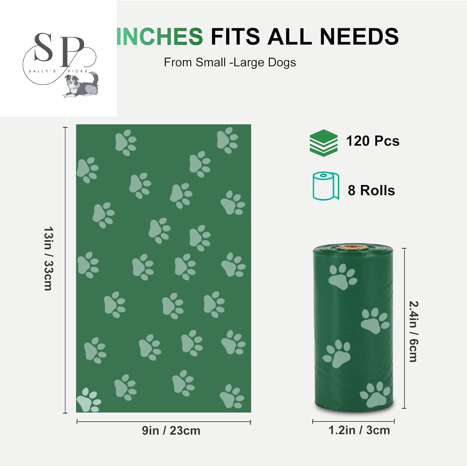 120 Count Extra Thick Dog Poop Bags – Leak-Proof, Lavender Scented Pet Waste Bags (9x13 in) – Fits Most Dog Bag Holders for Leash, Walking, Cats & Dogs