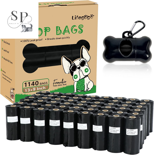 Dog Poop Bag 1140 Counts 57 Rolls, Unscented Doggy Poop Bags, Leak-Proof Dog Bags for Poop, Dog Waste Bags with Dispenser (13 X 9 Inches)