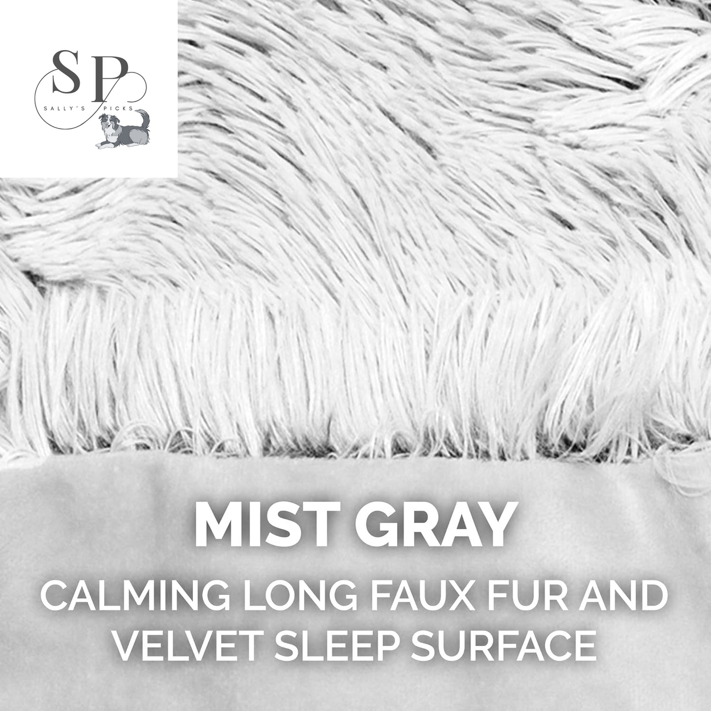 Waterproof Calming Dog & Cat Blanket – Reversible Faux Fur & Velvet Throw, Washable, Extra Large (60"x50") – Mist Gray