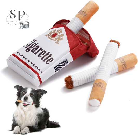 Squeaky Cigarette Dog Toy, Interactive 3-Pack Cigarette Design for Fun Chewing and Play Plush Pet Toy