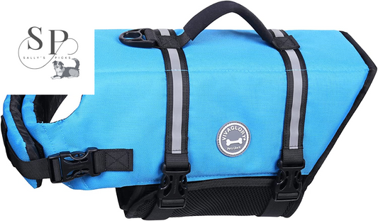  Dog Life Jacket – Safety Vest for Small, Medium & Large Dogs – Blue