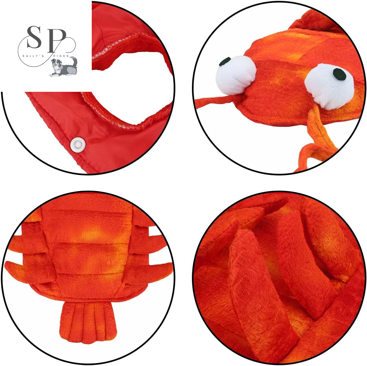 Dog Lobster Costume – Funny Pet Halloween & Christmas Cosplay Hoodie for Dogs & Cats, Soft Velvet Fleece, Easy Snap-On, Warm Winter Outfit